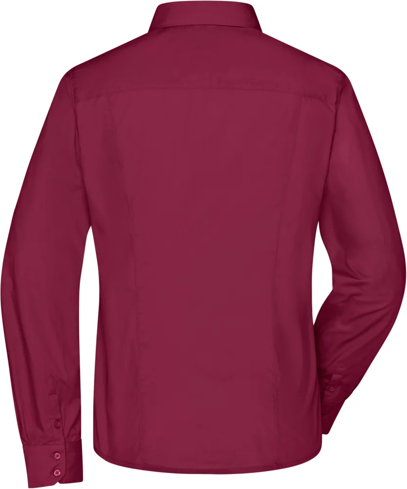 Popeline Business Bluse langarm