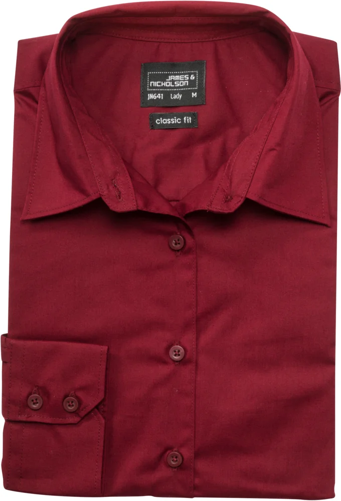 Popeline Business Bluse langarm