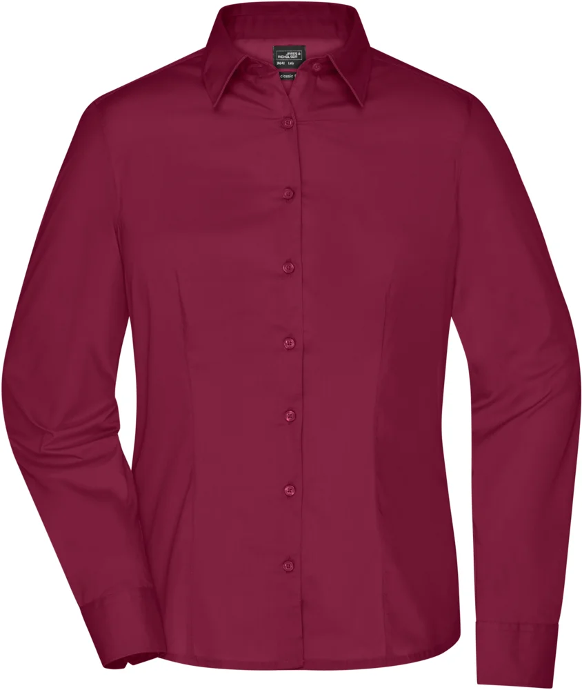 Popeline Business Bluse langarm
