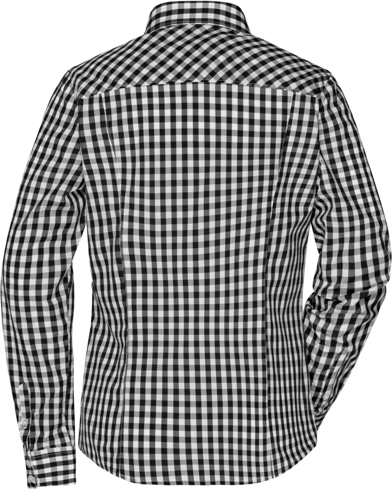 Popeline Karo Bluse langarm