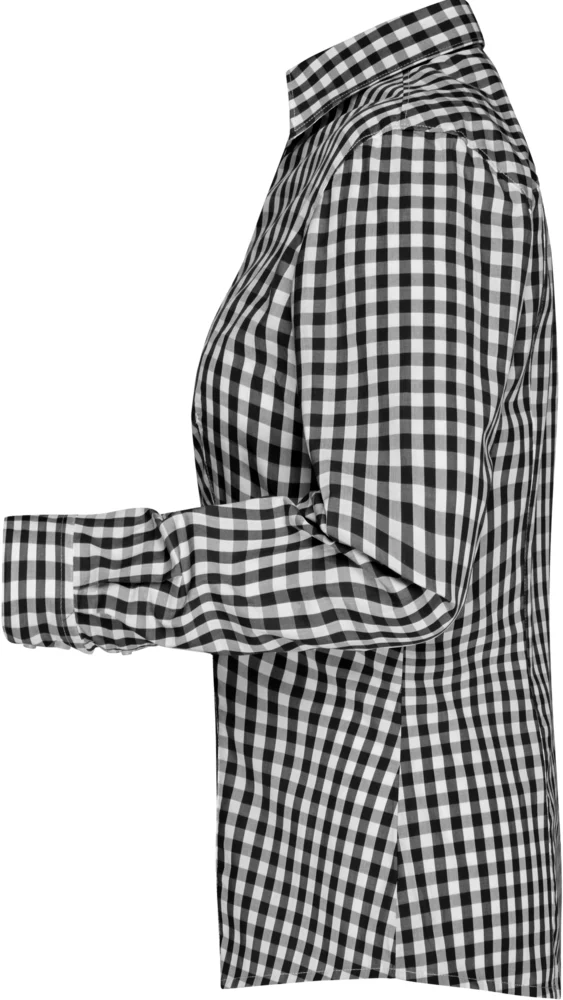 Popeline Karo Bluse langarm