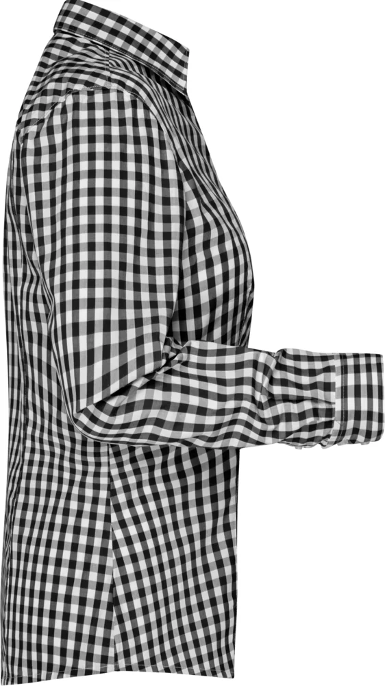 Popeline Karo Bluse langarm