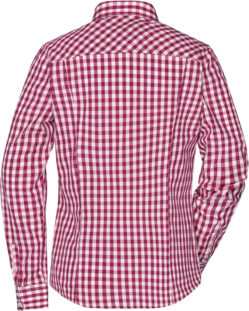 Popeline Karo Bluse langarm