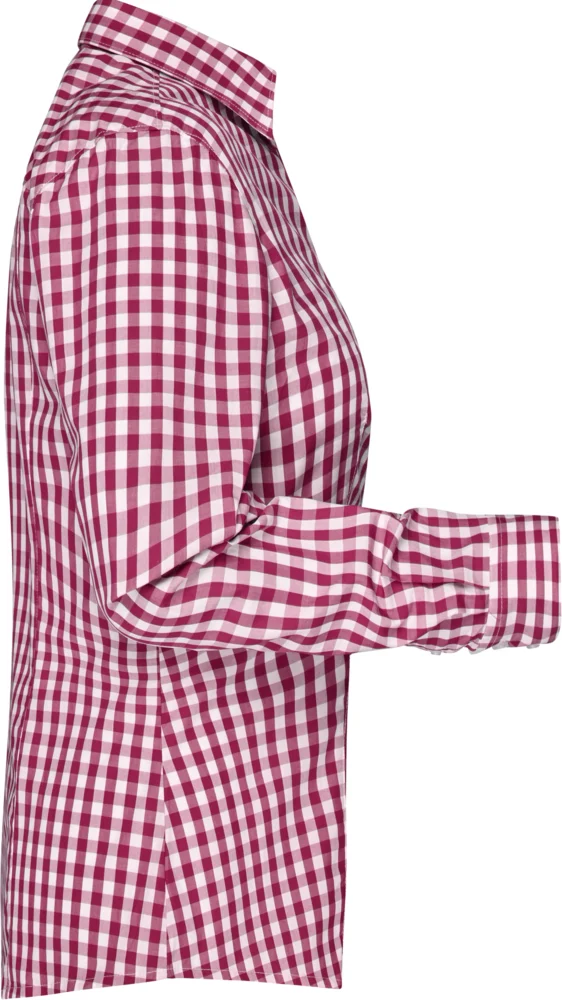 Popeline Karo Bluse langarm