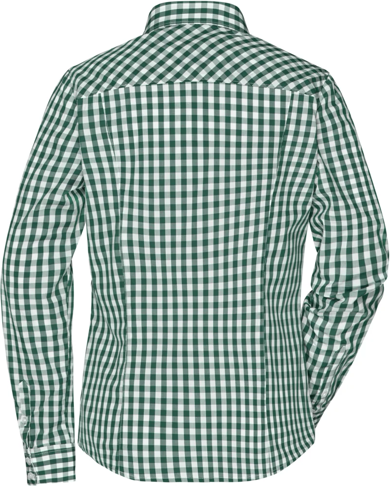 Popeline Karo Bluse langarm