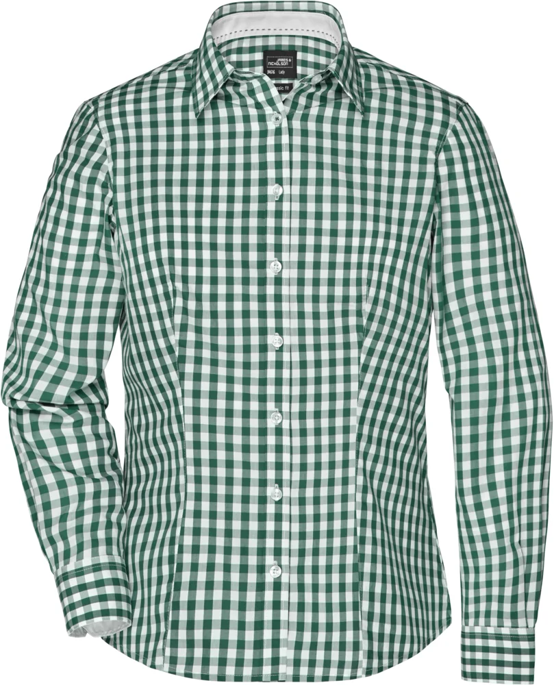 Popeline Karo Bluse langarm