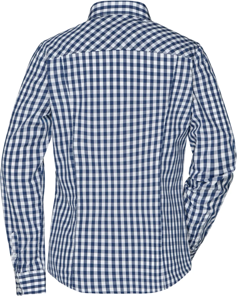 Popeline Karo Bluse langarm