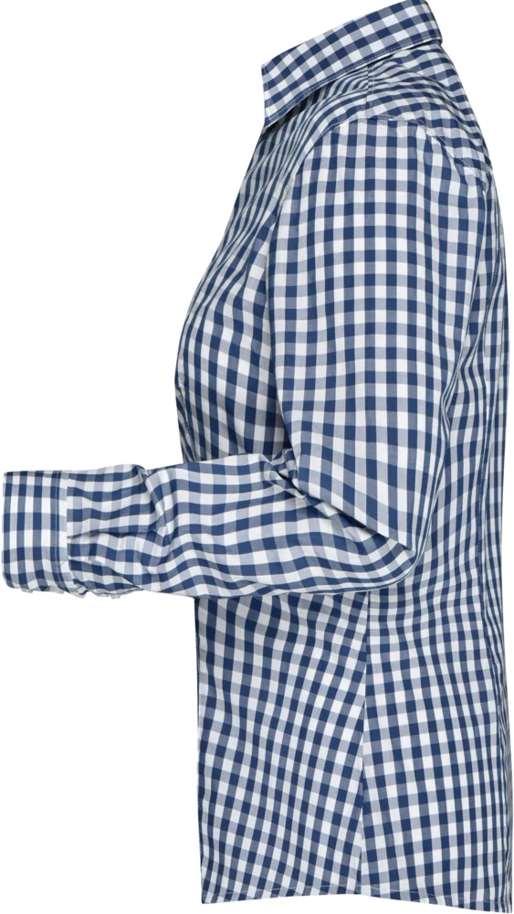 Popeline Karo Bluse langarm