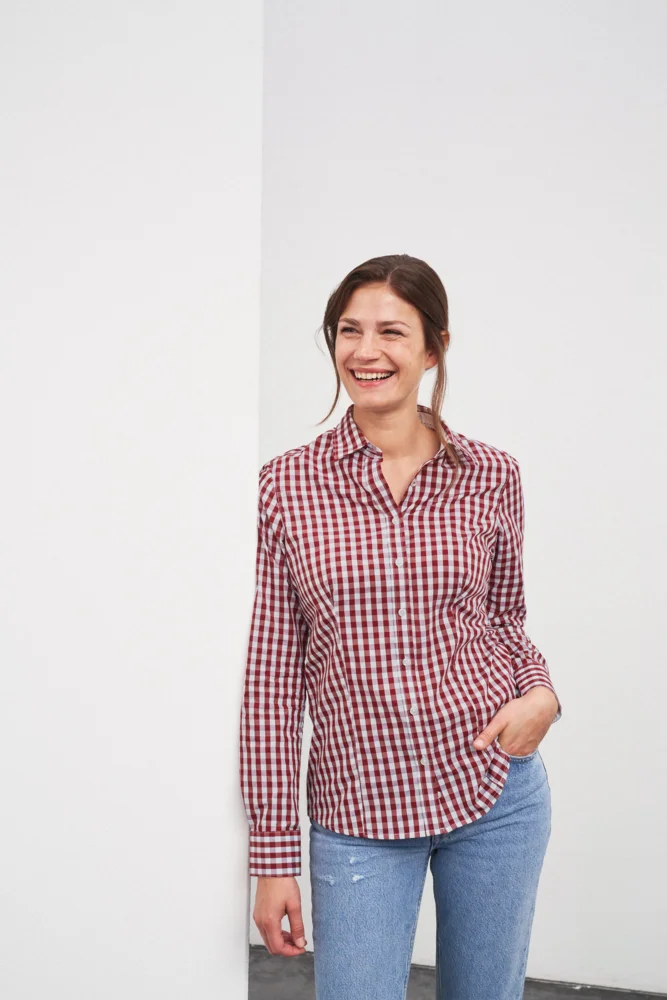 Popeline Karo Bluse langarm