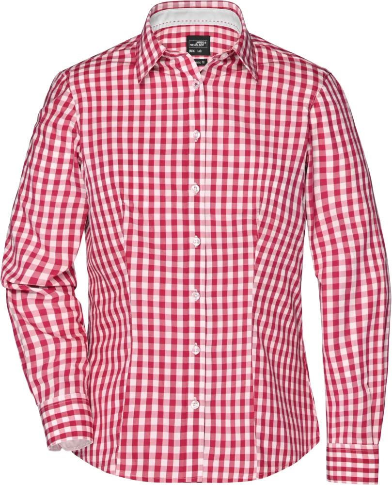 Popeline Karo Bluse langarm