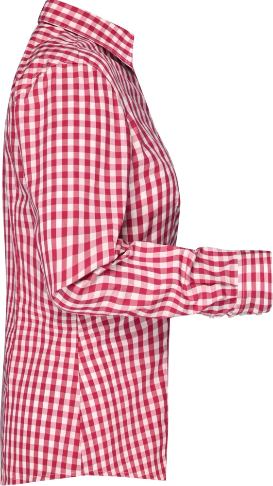 Popeline Karo Bluse langarm
