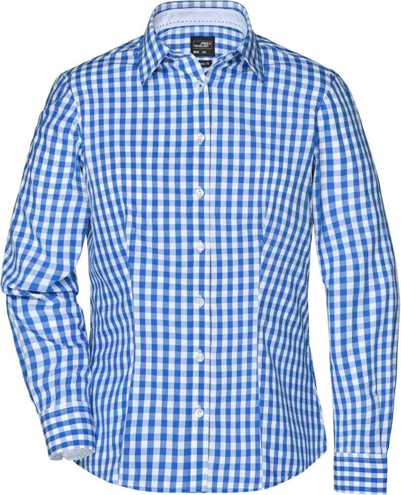 Popeline Karo Bluse langarm