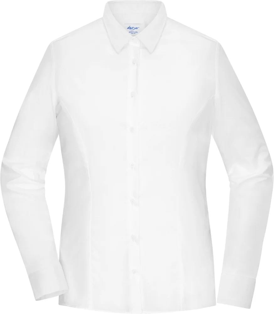 Popeline Slim Fit Bluse langarm
