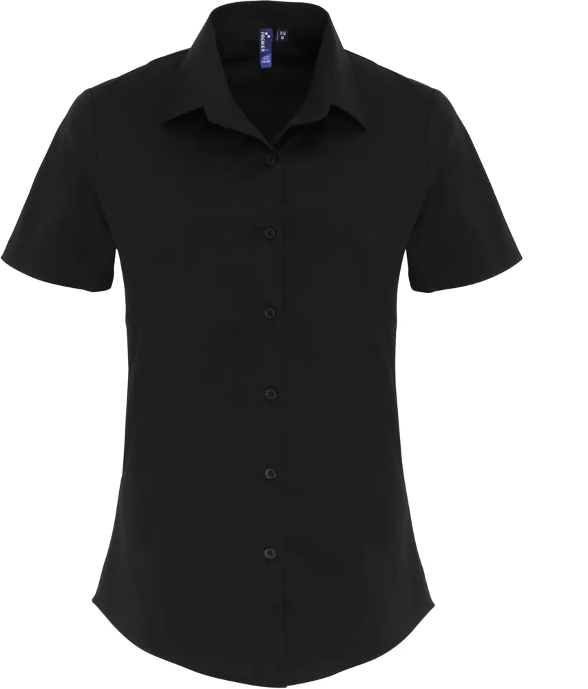 Popeline Stretch Bluse kurzarm