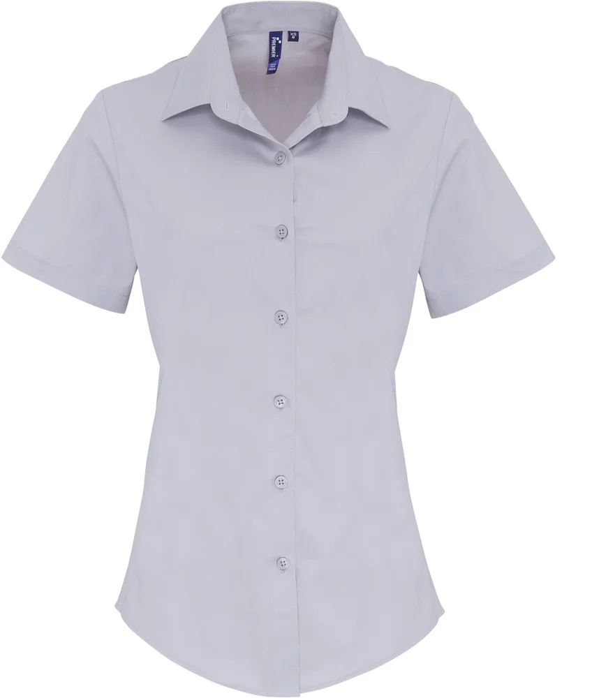 Popeline Stretch Bluse kurzarm