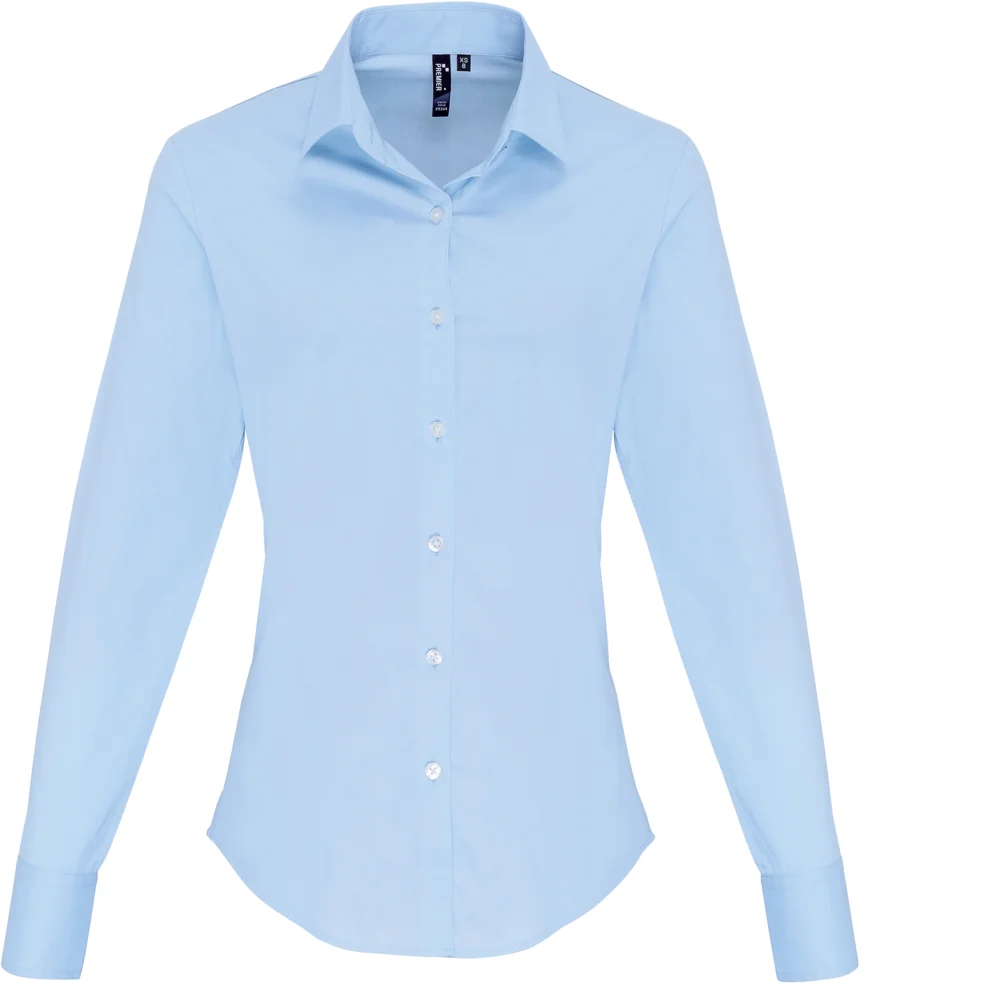 Popeline Stretch Bluse langarm
