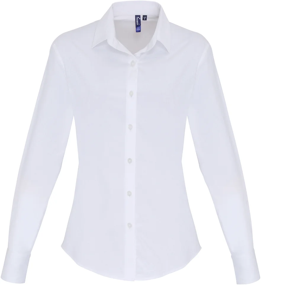 Popeline Stretch Bluse langarm