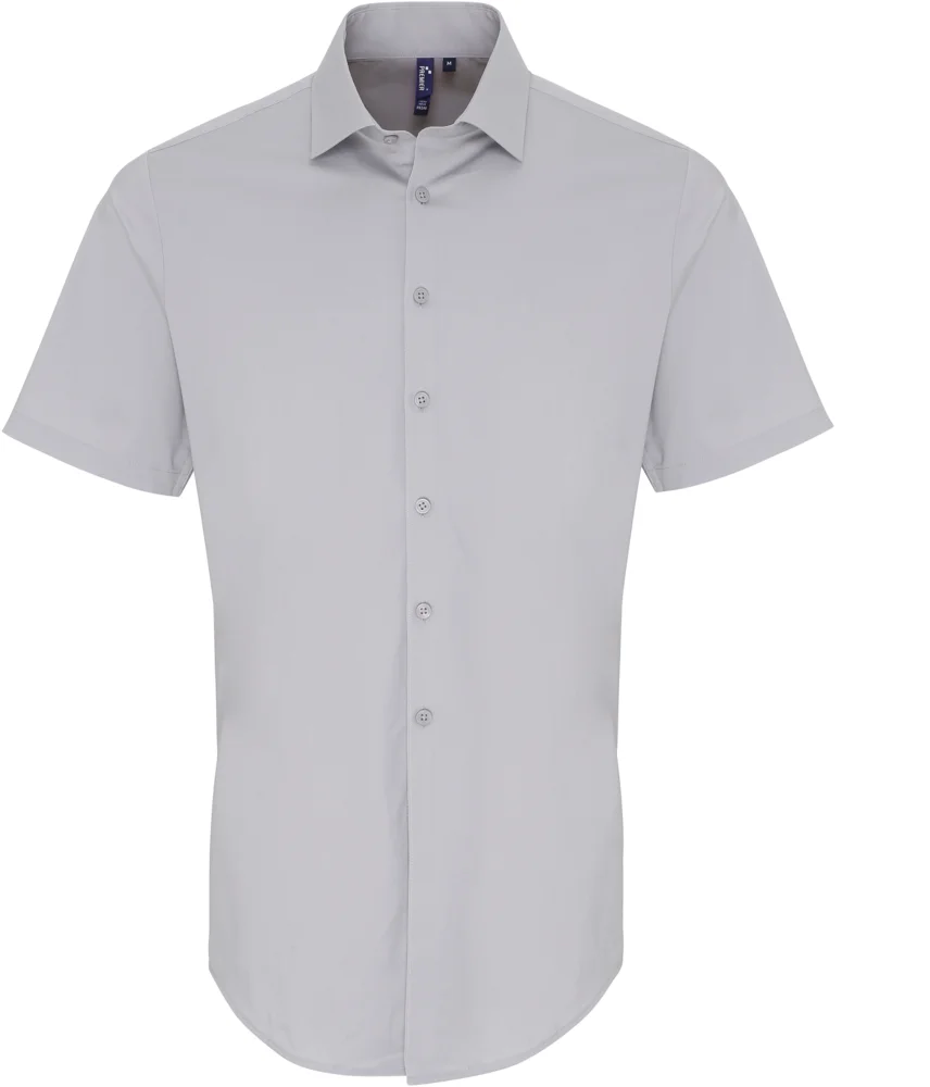 Popeline Stretch Hemd kurzarm