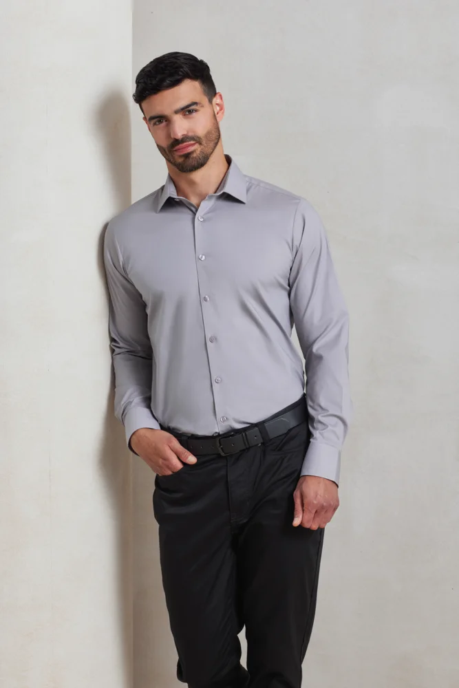 Popeline Stretch Hemd langarm