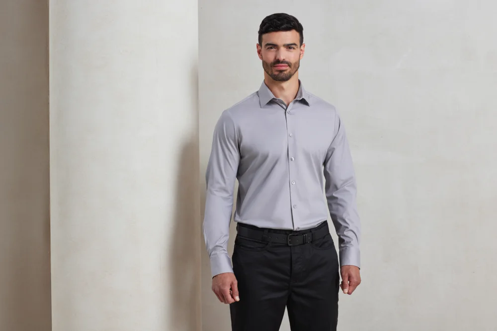 Popeline Stretch Hemd langarm