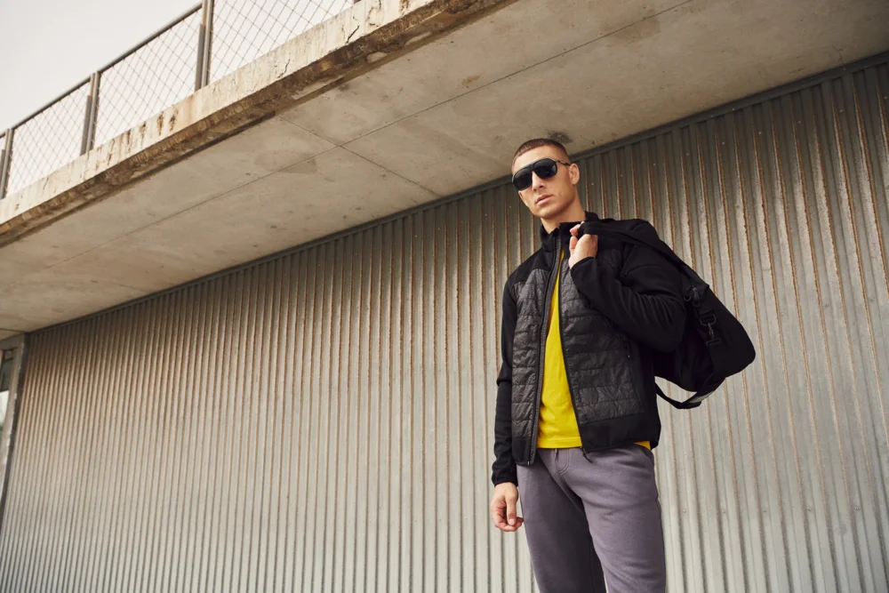 Reflektierende Herren Hybrid Jacke
