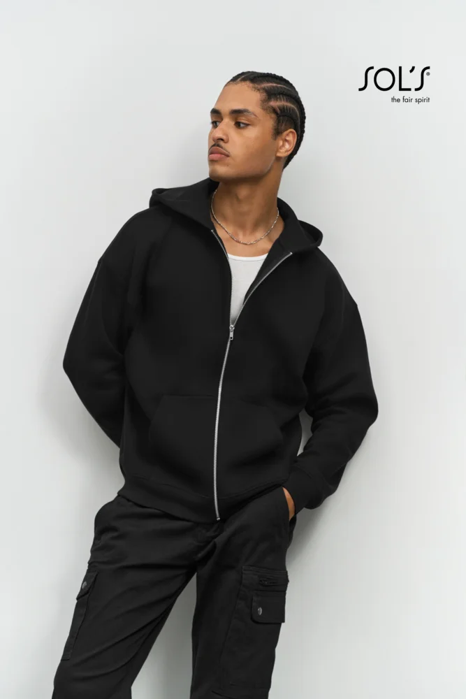 Schwere Unisex Kapuzen Sweatjacke