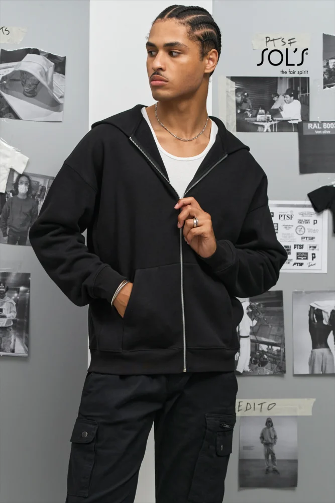 Schwere Unisex Kapuzen Sweatjacke