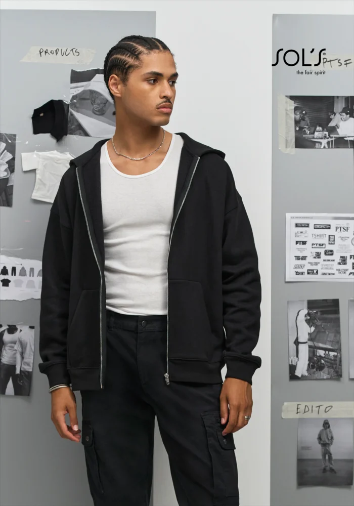 Schwere Unisex Kapuzen Sweatjacke