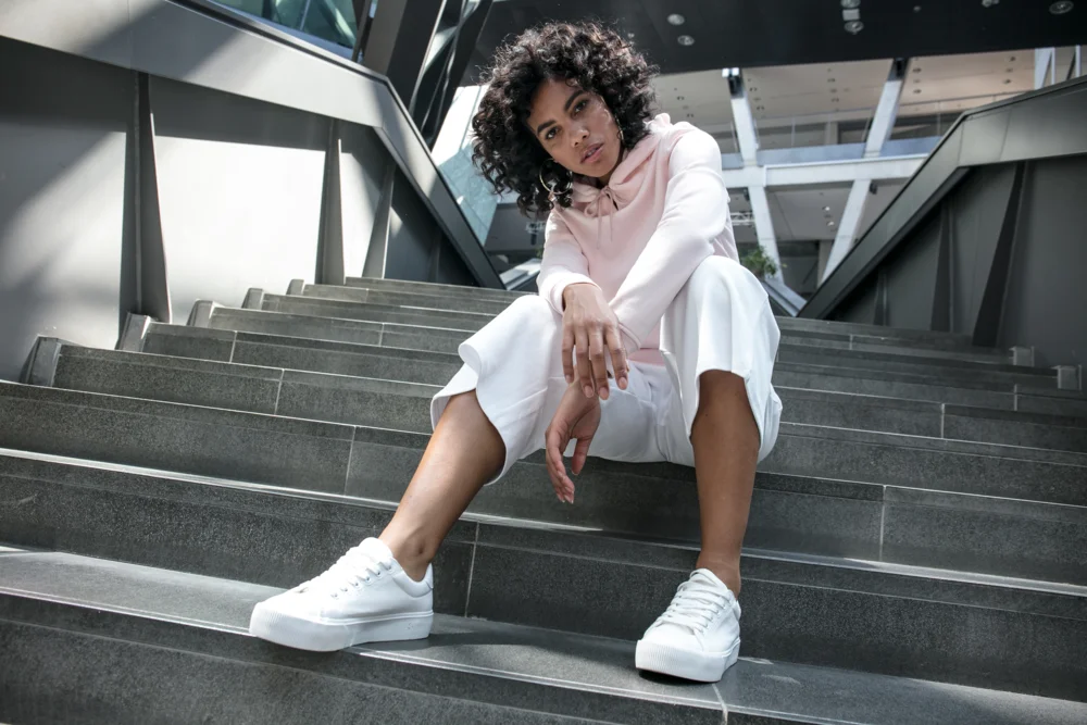 Schwerer Damen Kapuzen Sweater