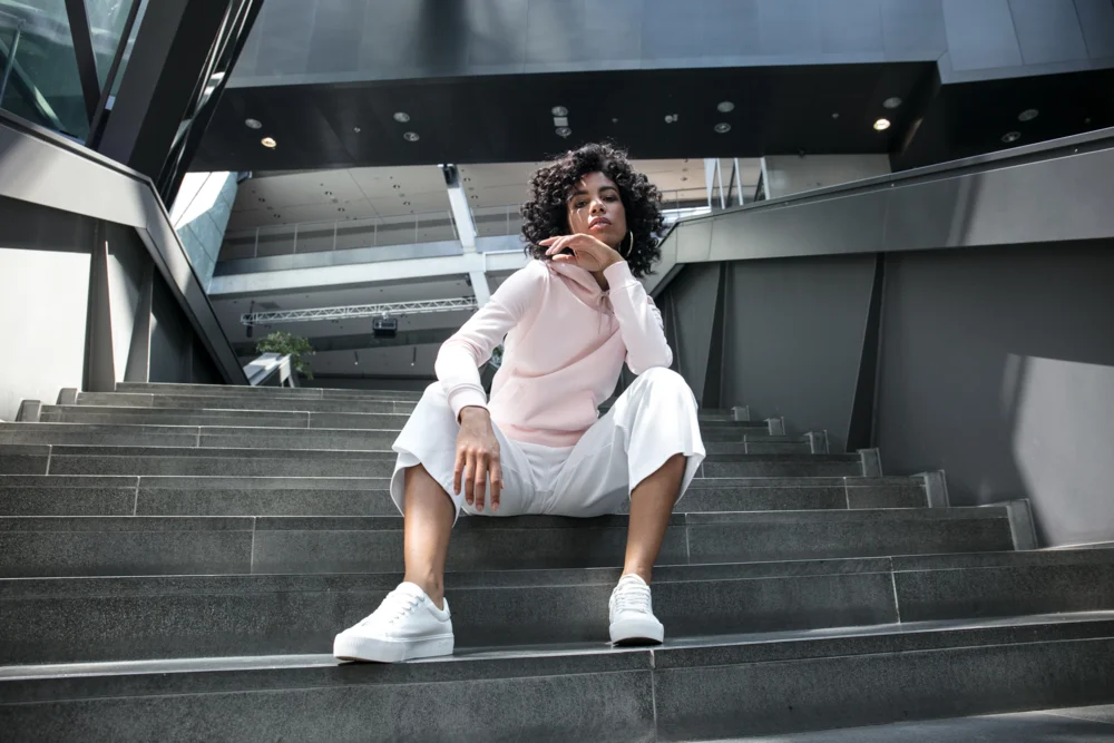 Schwerer Damen Kapuzen Sweater
