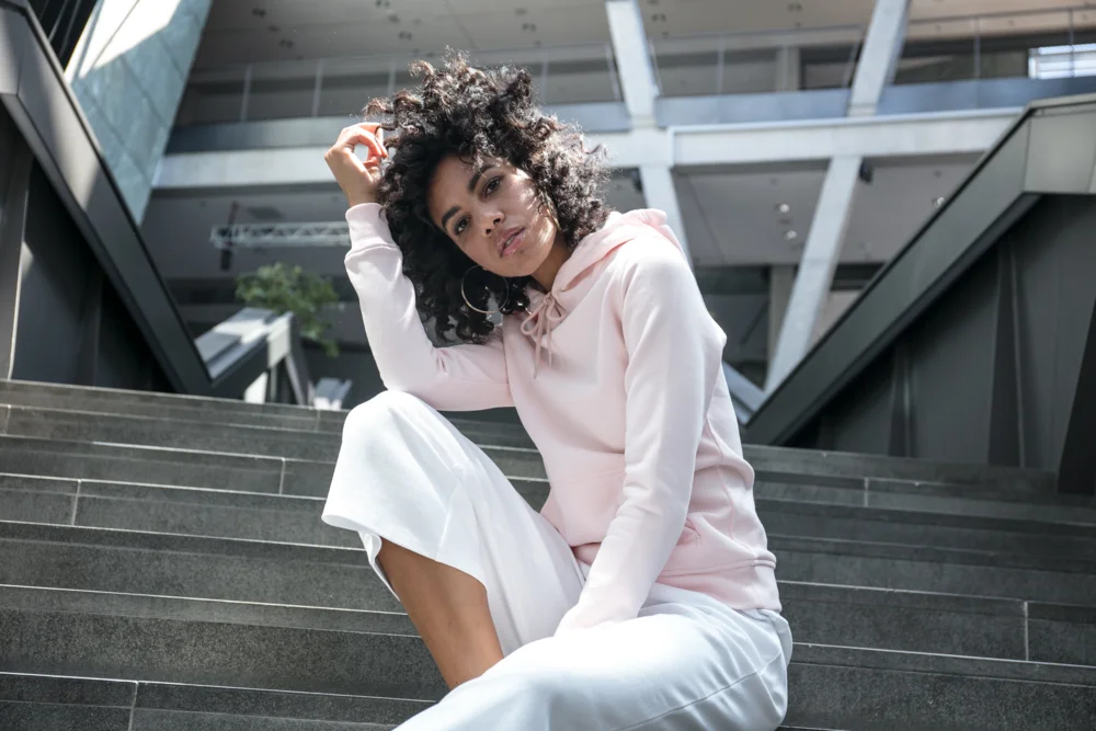 Schwerer Damen Kapuzen Sweater