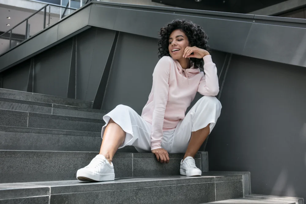 Schwerer Damen Kapuzen Sweater