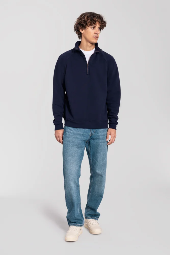 Schwerer Sweater mit 1/4 Zip