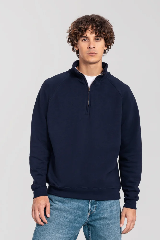Schwerer Sweater mit 1/4 Zip