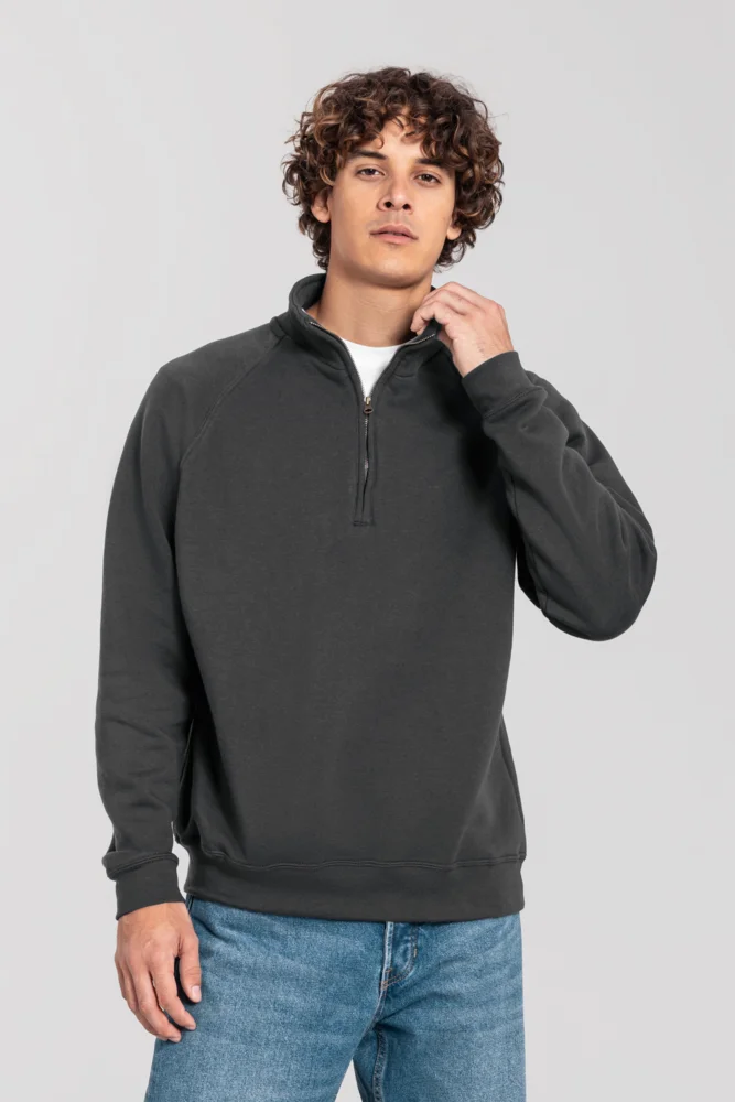 Schwerer Sweater mit 1/4 Zip