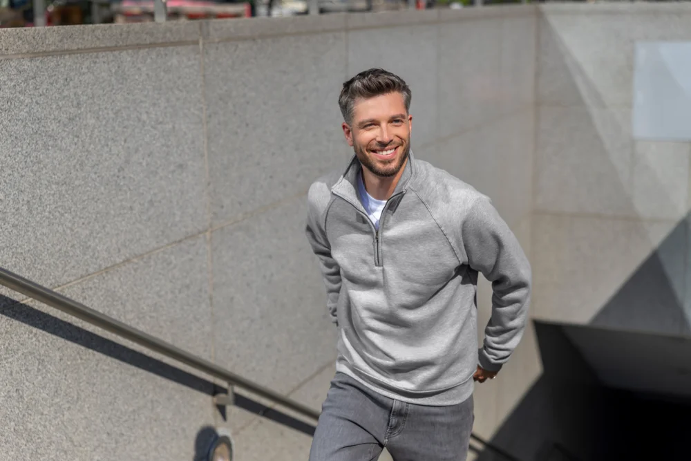 Schwerer Sweater mit 1/4 Zip