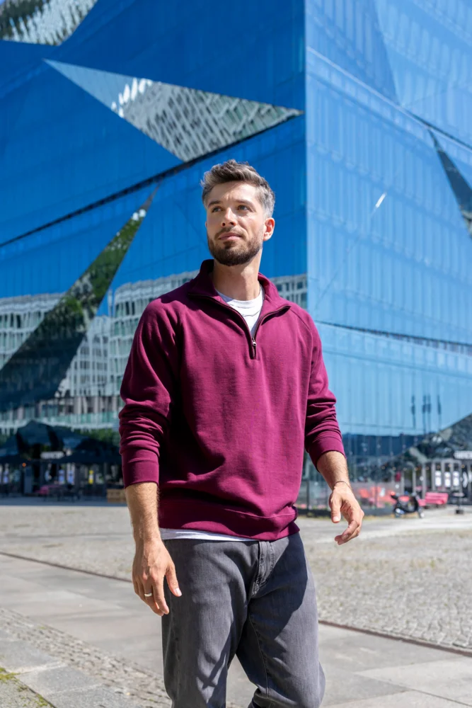 Schwerer Sweater mit 1/4 Zip