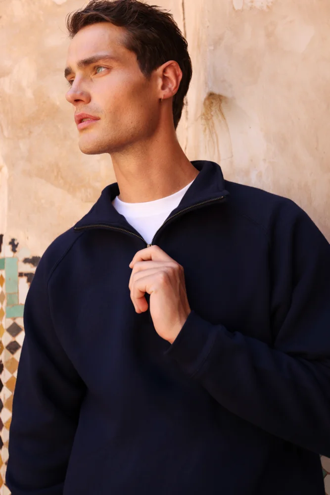 Schwerer Sweater mit 1/4 Zip