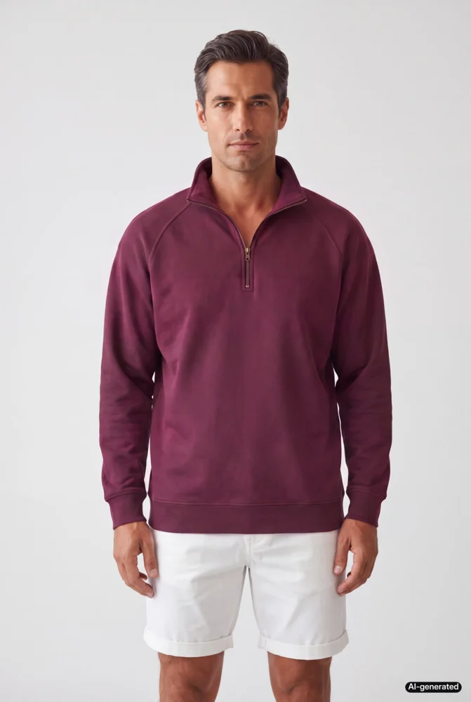 Schwerer Sweater mit 1/4 Zip