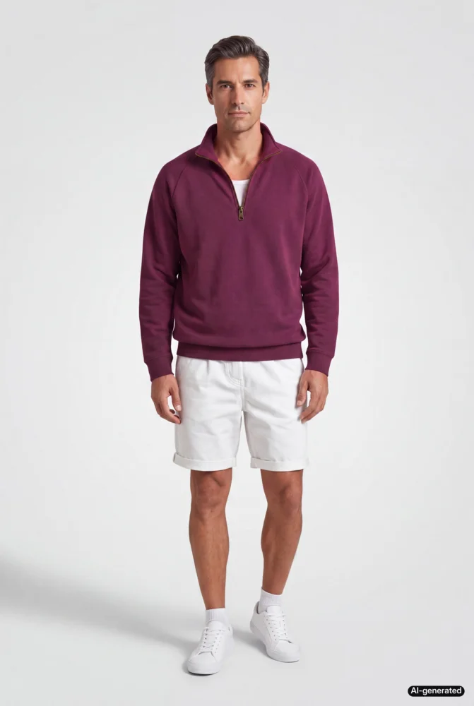 Schwerer Sweater mit 1/4 Zip