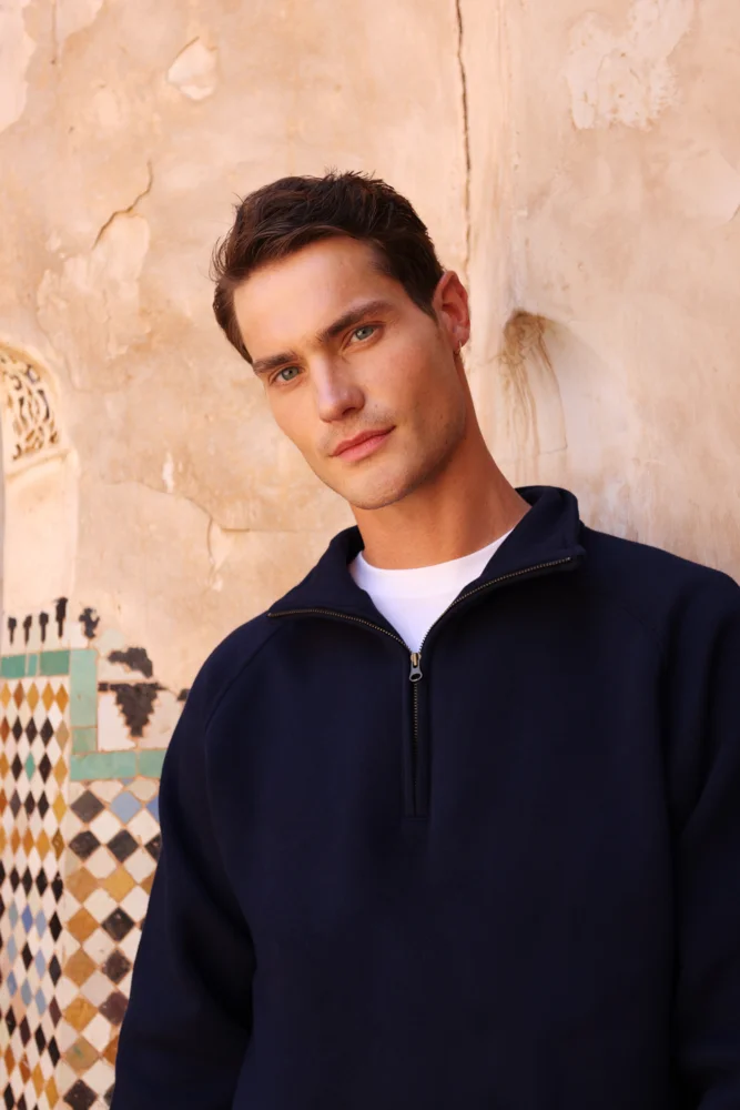Schwerer Sweater mit 1/4 Zip