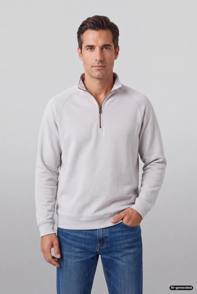 Schwerer Sweater mit 1/4 Zip