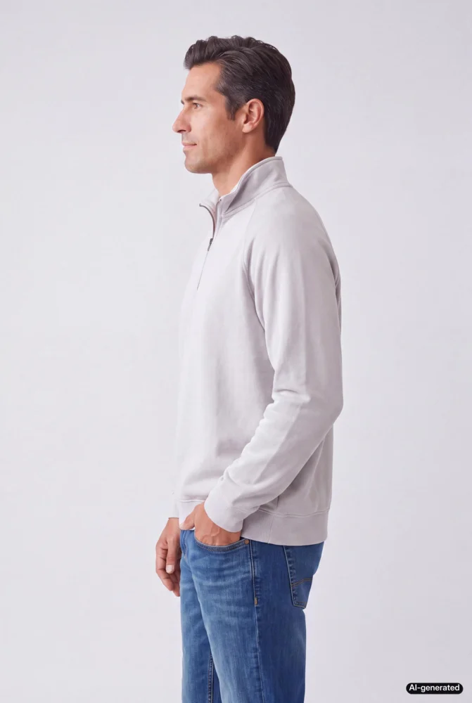 Schwerer Sweater mit 1/4 Zip