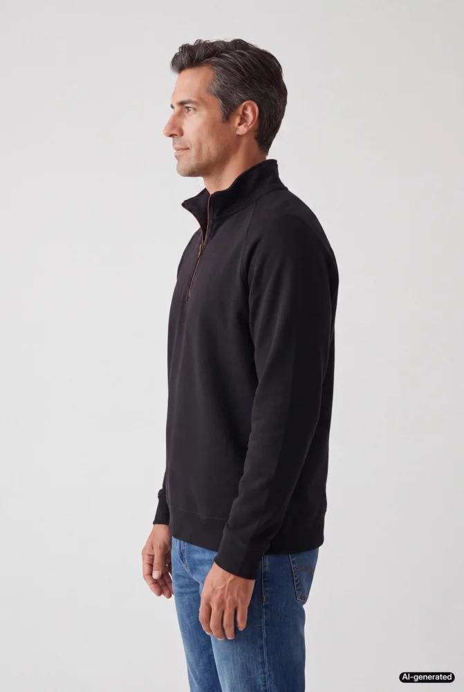 Schwerer Sweater mit 1/4 Zip