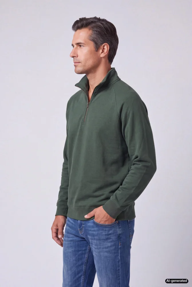 Schwerer Sweater mit 1/4 Zip