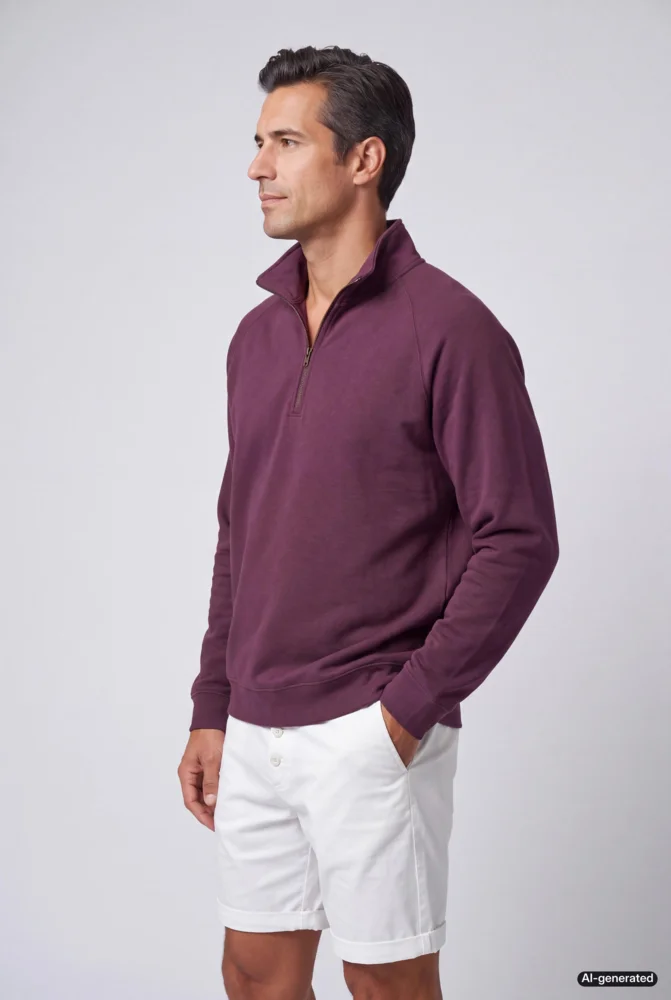 Schwerer Sweater mit 1/4 Zip
