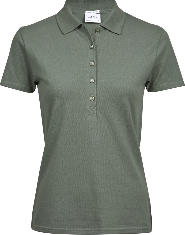 Schweres Damen Luxus Stretch Piqué Polo