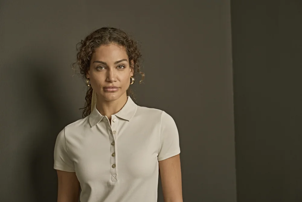 Schweres Damen Luxus Stretch Piqué Polo