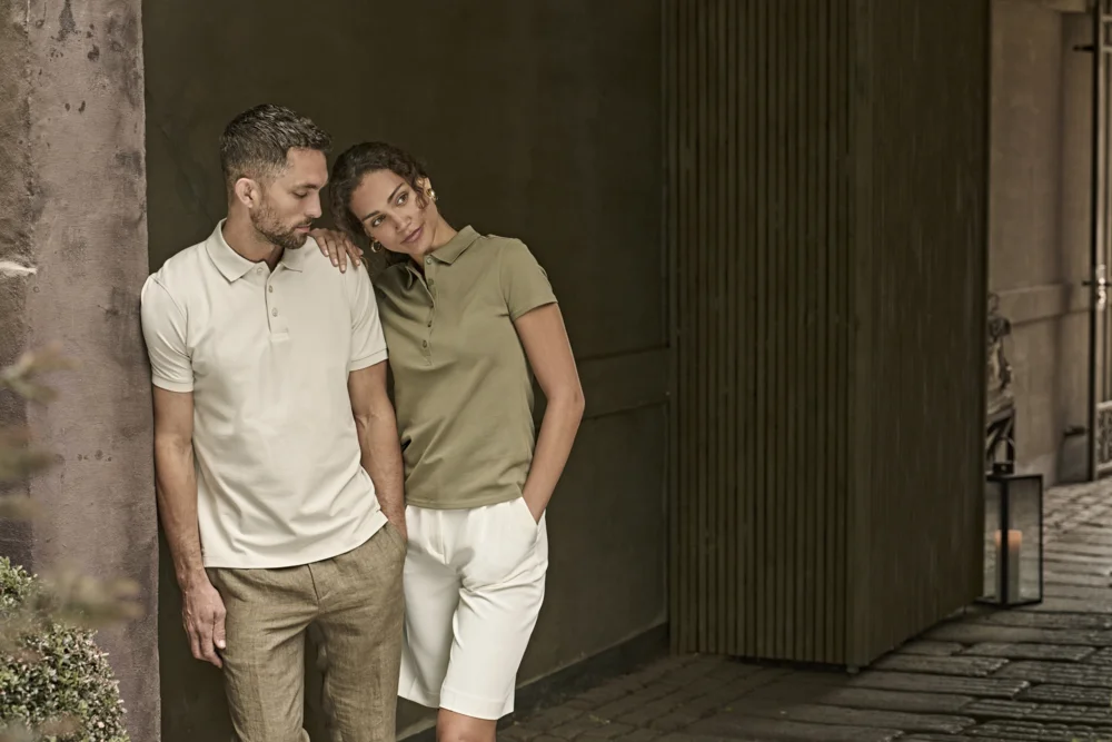 Schweres Damen Luxus Stretch Piqué Polo