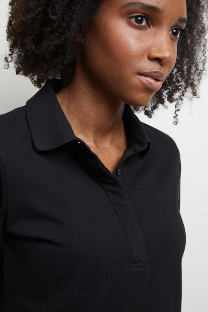 Schweres Damen Piqué Polo langarm